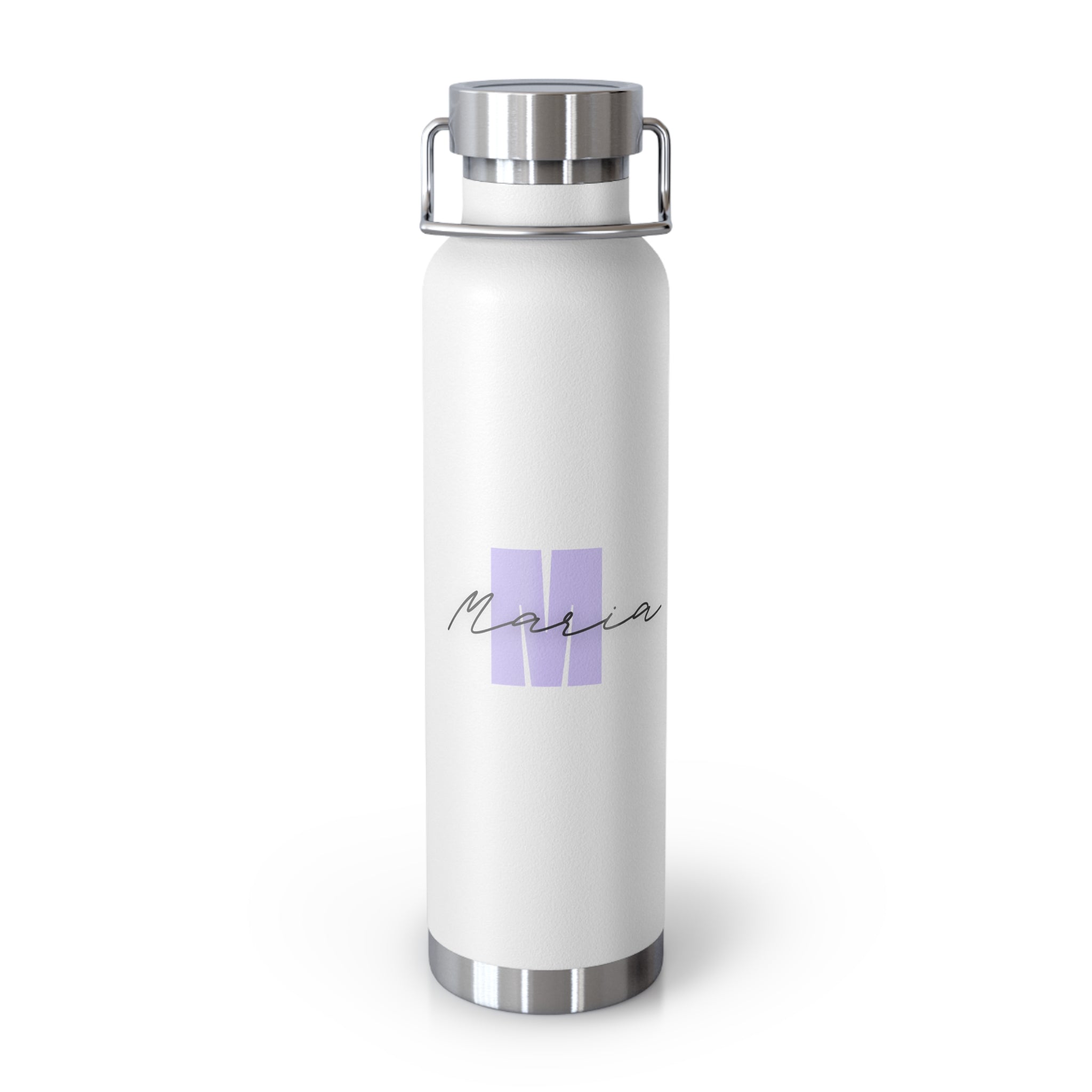 22oz Vacuum Insulated Water Bottle — Personalized Lavender Initial & Script Name